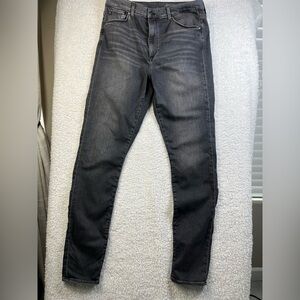 & Denim 34x34 Women's Skinny Shaping Modelant Black Distressed High Waist Jeans